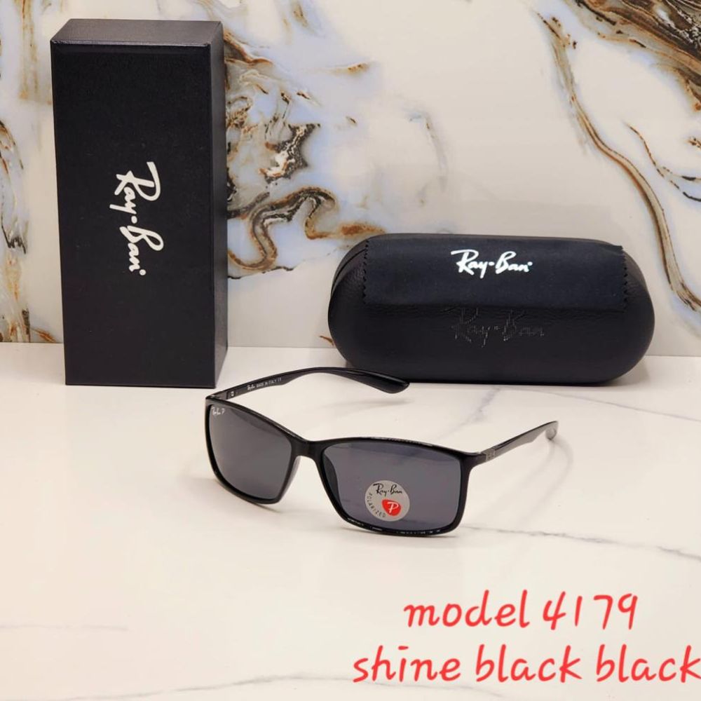 RB4179 Black-Black Rectangle Sunglasses