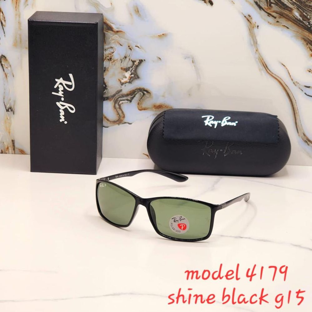 RB4179 Black-Green Rectangle Sunglasses