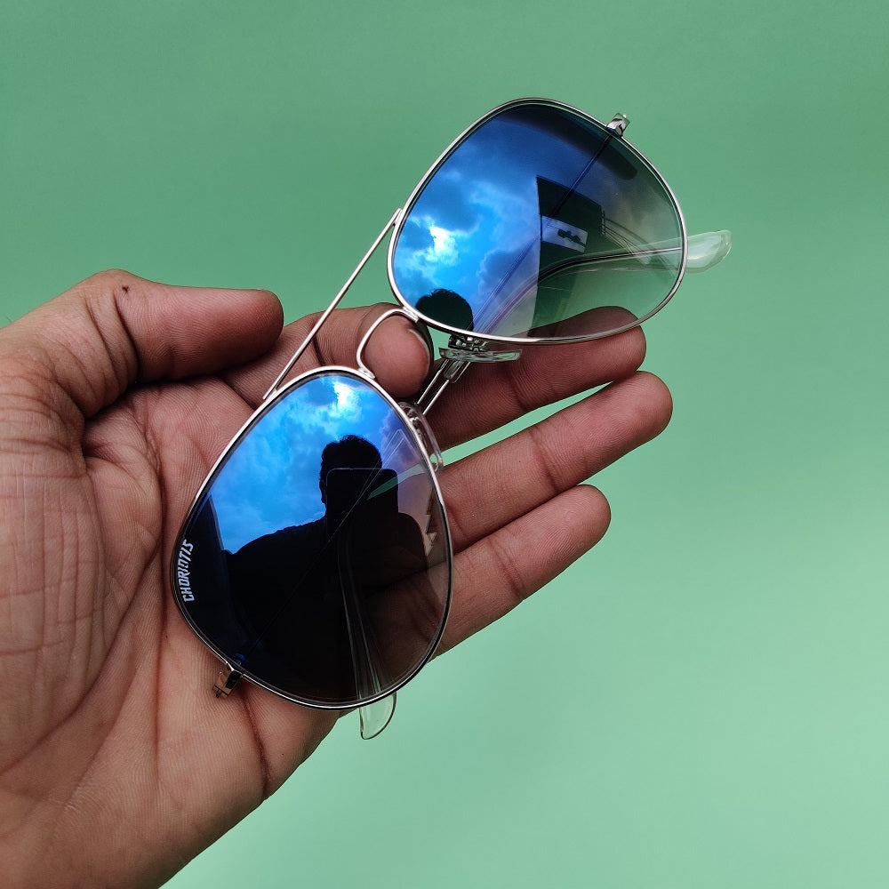 Astor Aviator Blue-Silver Sunglasses