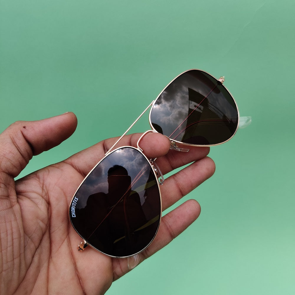 Astor Aviator Brown-Gold Sunglasses