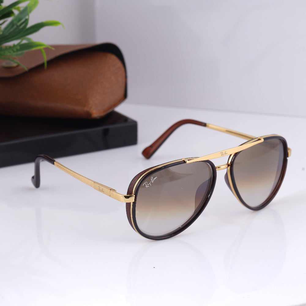 JUO INDIA Classic Square 4414 sunglasses – gold frame with brown UV 400 lens
