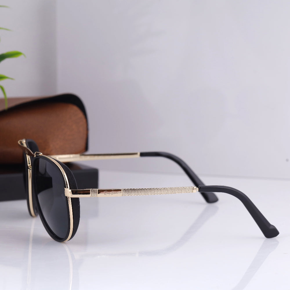 JUO INDIA Classic Square 4414 sunglasses – gold frame with black UV 400 lens
