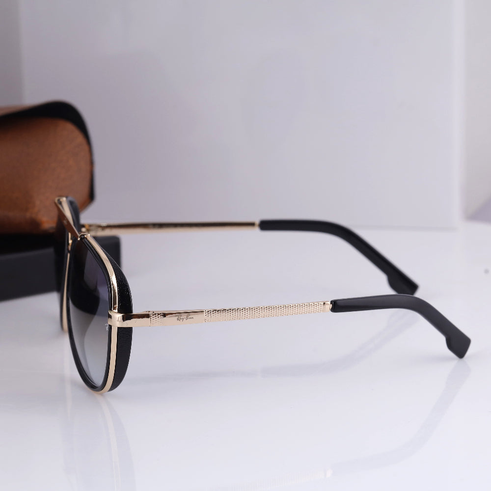 JUO INDIA Classic Square 4414 sunglasses – gold frame with blue DC lens
