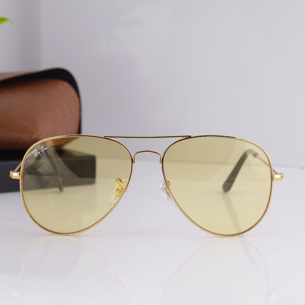 Classic Pilot 3026 Gold-Yellow Night Vision Sunglass with gold frame and yellow lenses from JUO INDIA.
