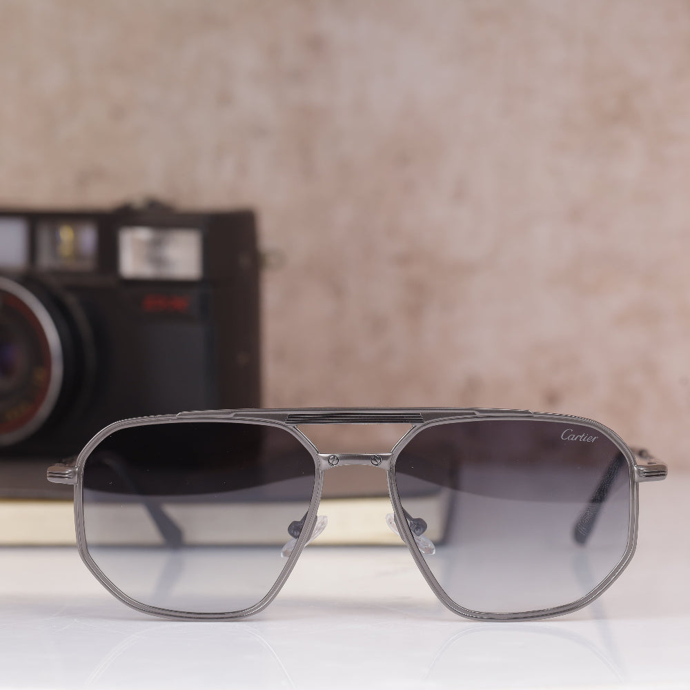 Cartier LX3078 Neutral Grey Sunglass with metal frame and grey lenses