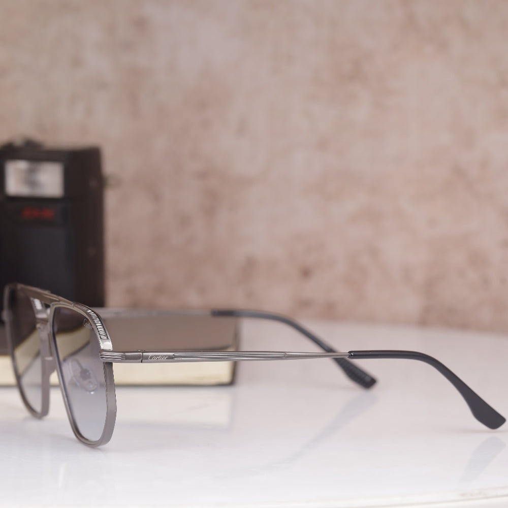 Cartier LX3078 Neutral Grey Sunglass with metal frame and grey lenses