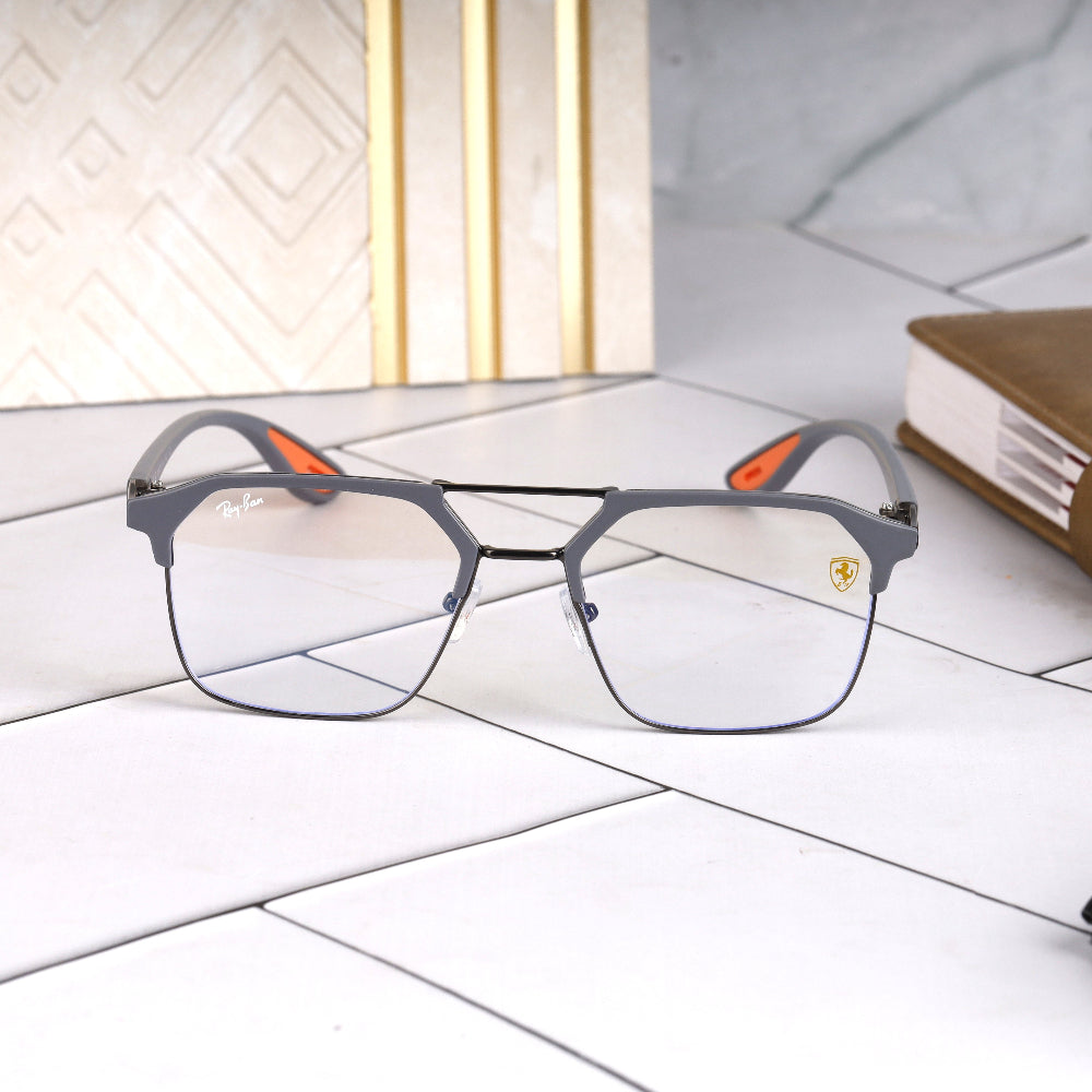 Classic Square O4 Grey-Clear Sunglass with grey frame and clear lenses with UV 400 protection from JUO INDIA.
