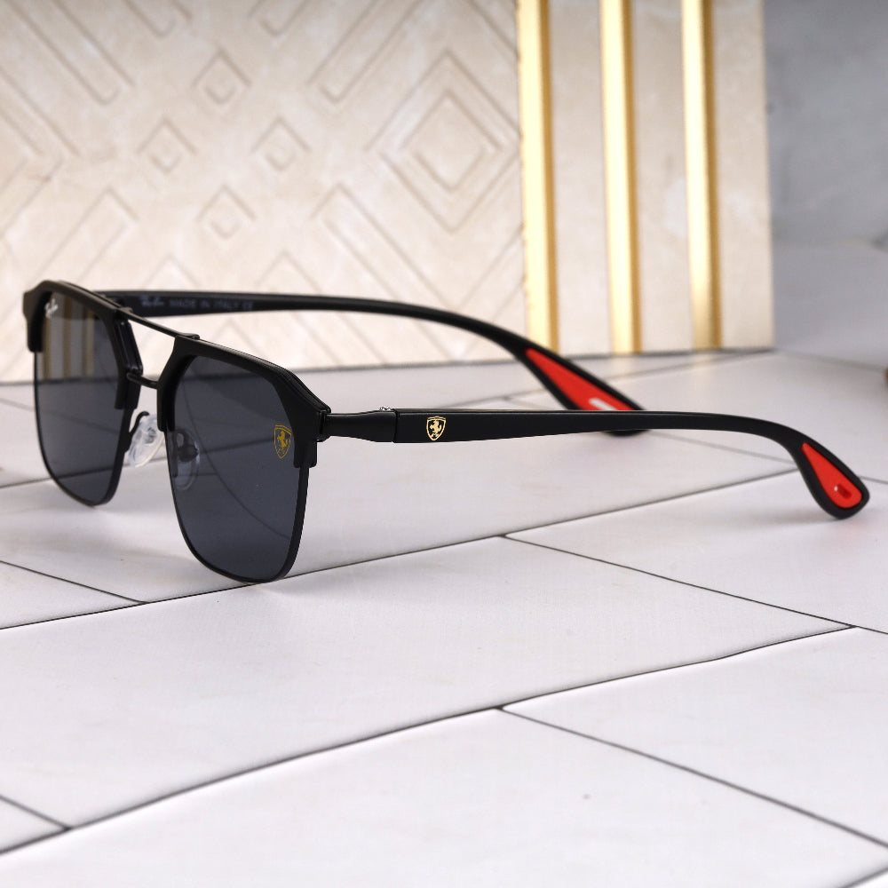 Classic Square O4 Black-Black Sunglass with black frame and UV 400 protection from JUO INDIA.
