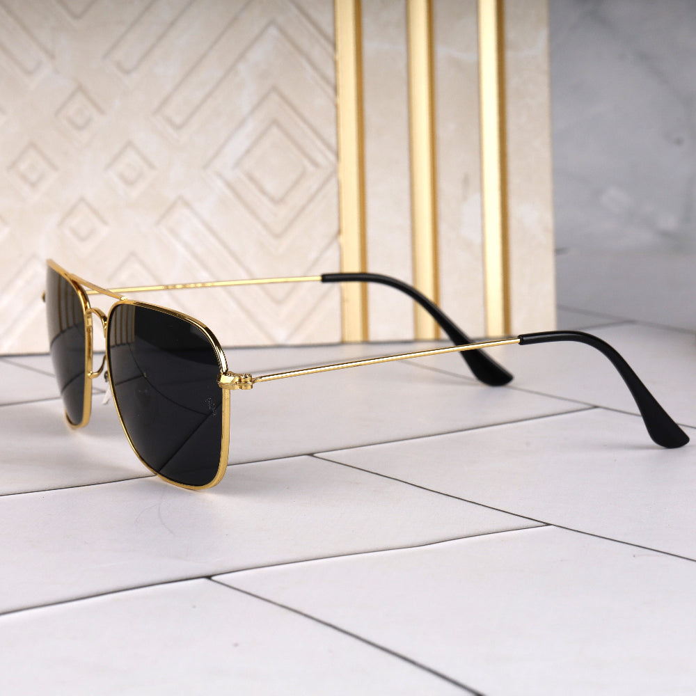 Classic Square 3136 Gold-Black Sunglass with gold frame and UV 400 protection from JUO INDIA.
