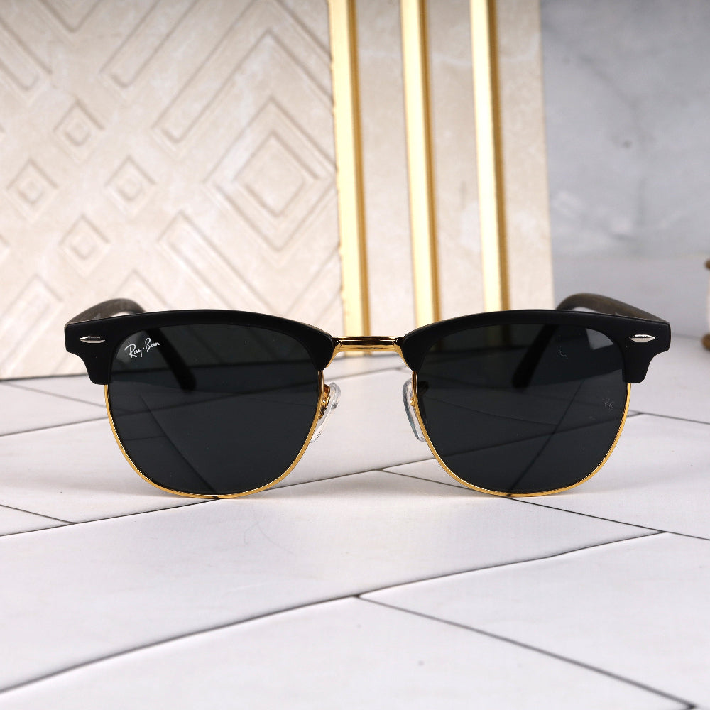 Heritage Frame 3O16 Black-Gold Sunglass with black and gold frame and UV 400 protection from JUO INDIA.
