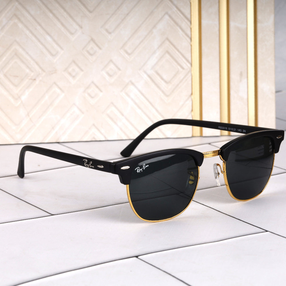 Heritage Frame 3O16 Black-Gold Sunglass with black and gold frame and UV 400 protection from JUO INDIA.
