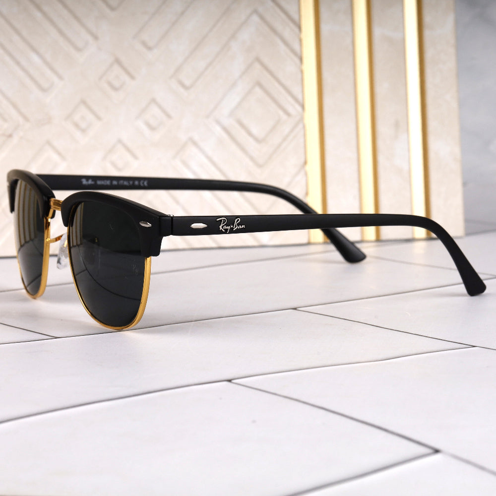 Heritage Frame 3O16 Black-Gold Sunglass with black and gold frame and UV 400 protection from JUO INDIA.
