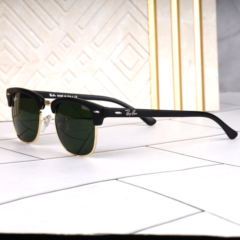 Heritage Frame 3O16 Green-Gold Sunglass with gold frame and UV 400 green lenses from JUO INDIA.
