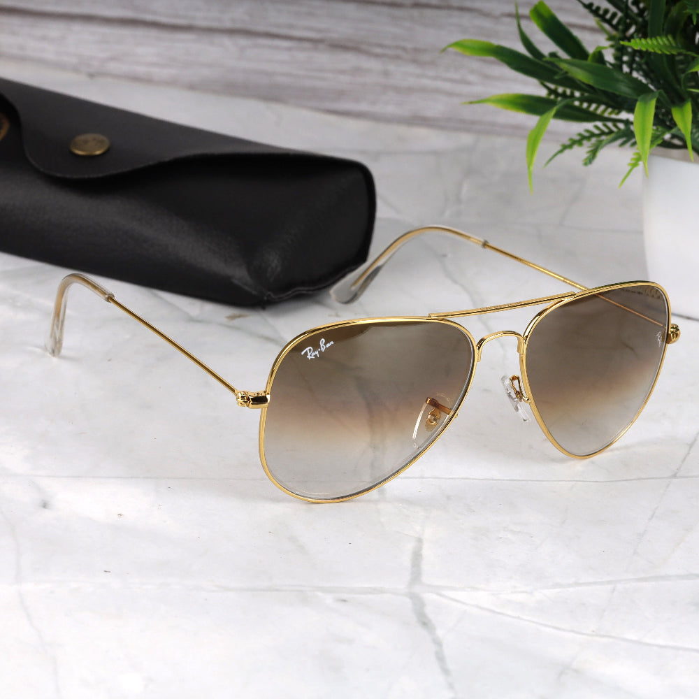 Classic Pilot 3O26 Gold-Brown DC Shade Sunglass with gold frame and UV 400 protection from JUO INDIA.

