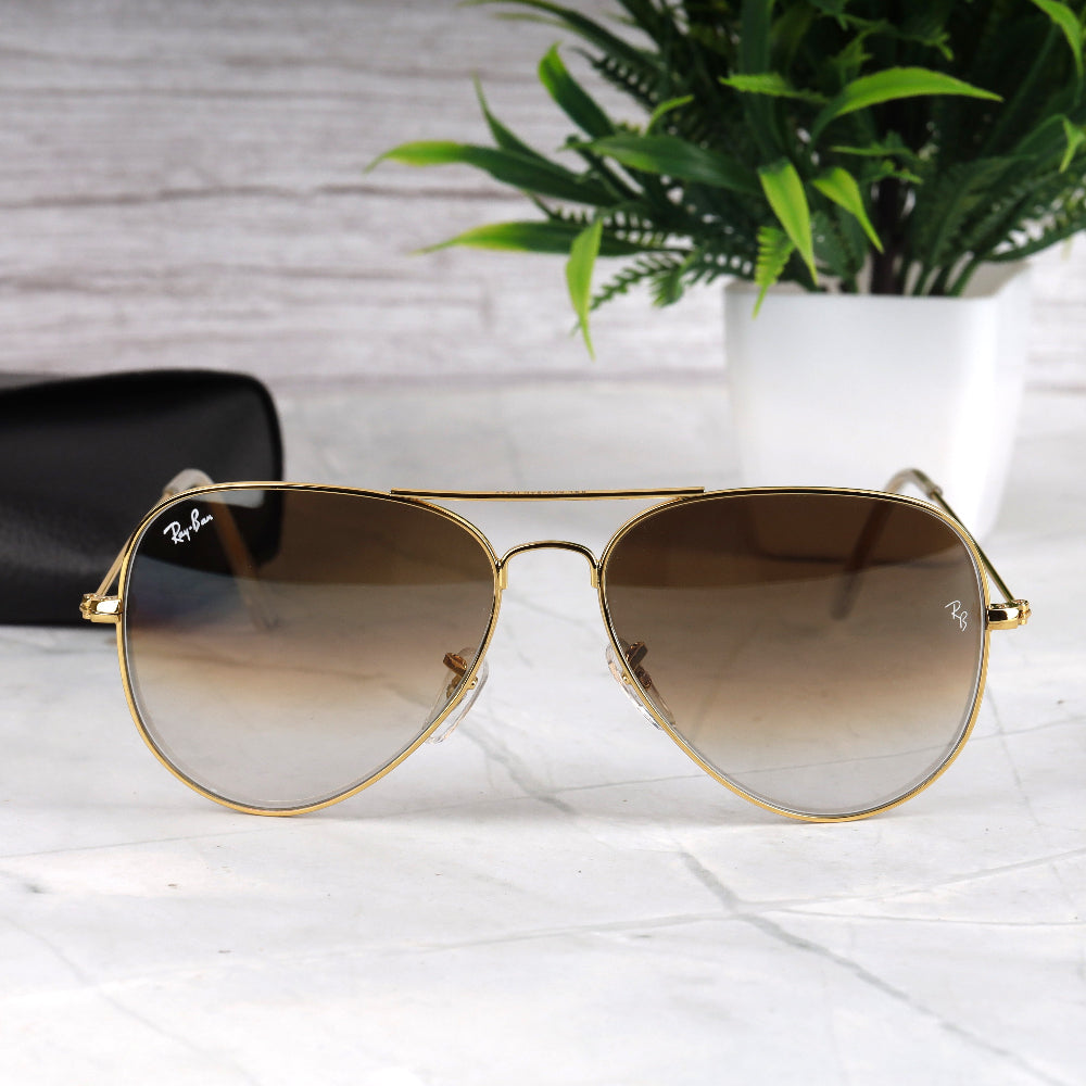Classic Pilot 3O26 Gold-Brown DC Shade Sunglass with gold frame and UV 400 protection from JUO INDIA.
