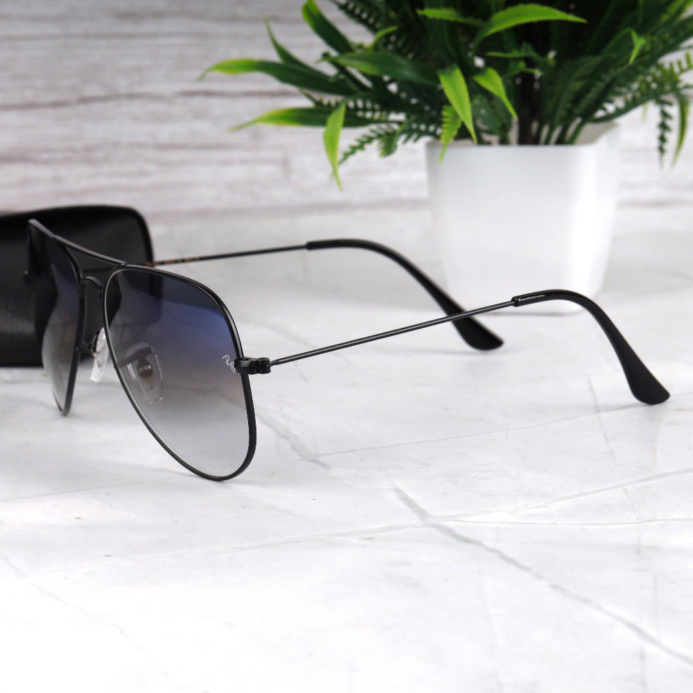 Classic Pilot 3O26 Black-Blue DC Shade Sunglass with UV 400 protection and black frame from JUO INDIA.
