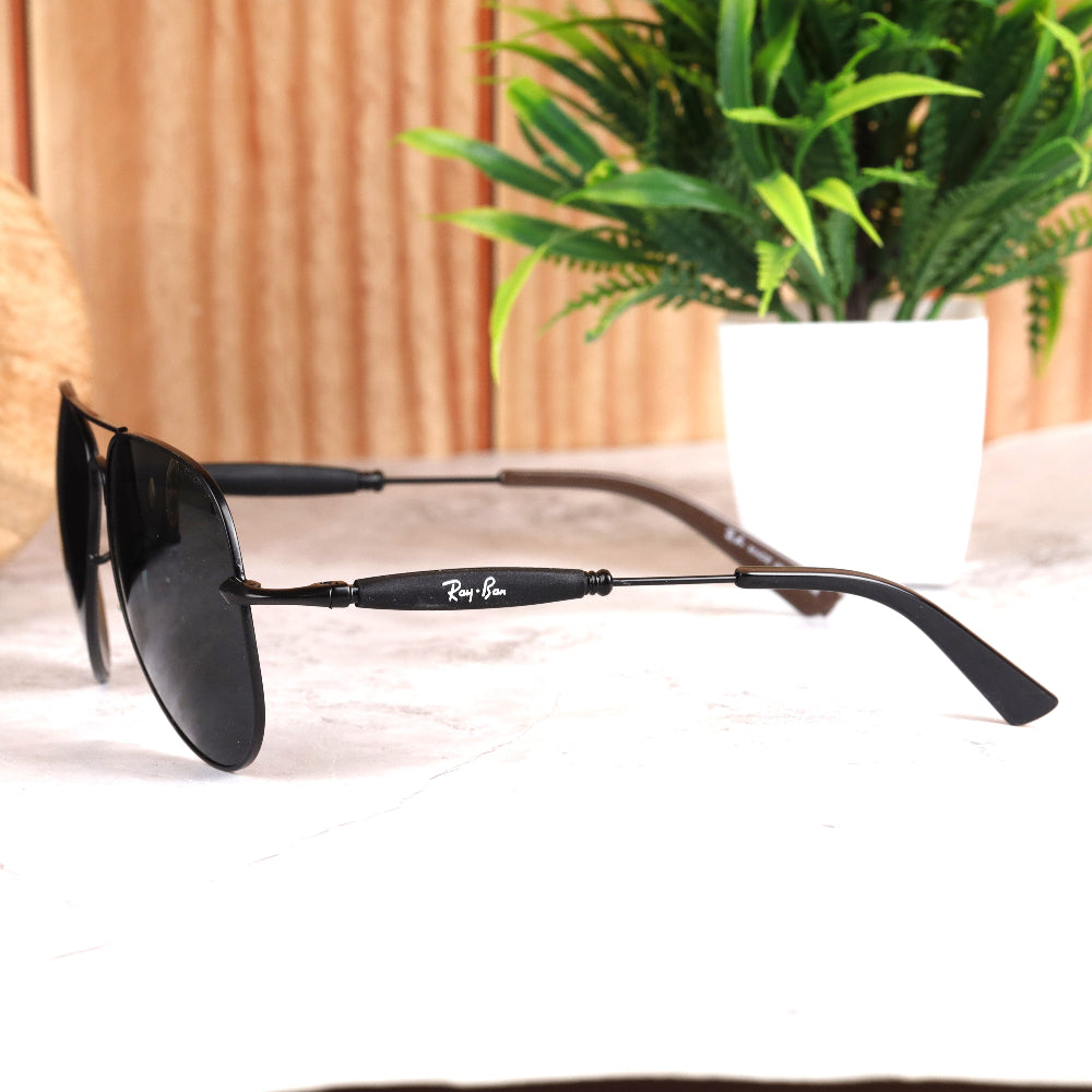 Classic Pilot 3517 Black-Black Sunglass with UV 400 protection and full black frame from JUO INDIA.
