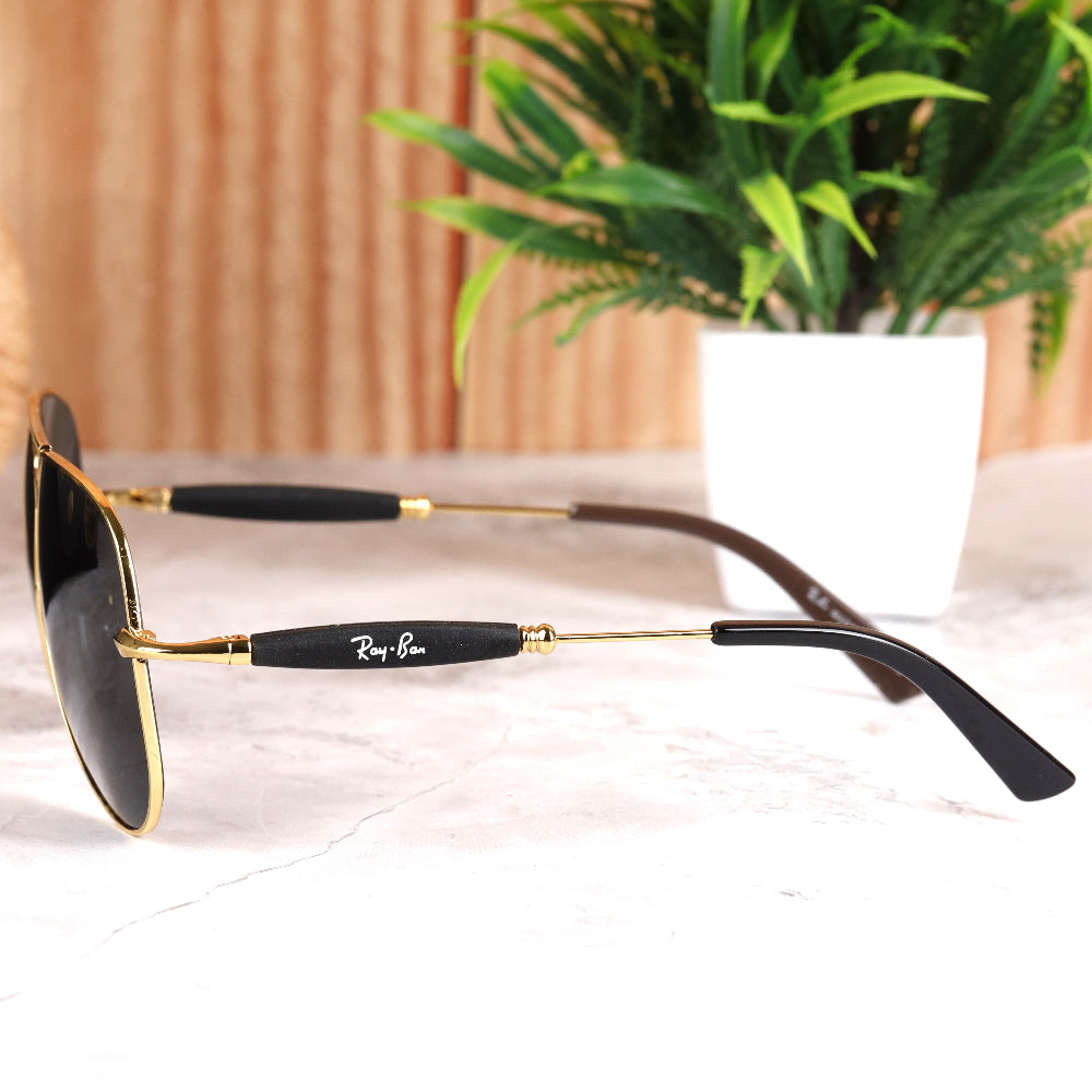 Classic Pilot 3517 Gold-Black Sunglass with UV 400 protection and gold frame from JUO INDIA.
