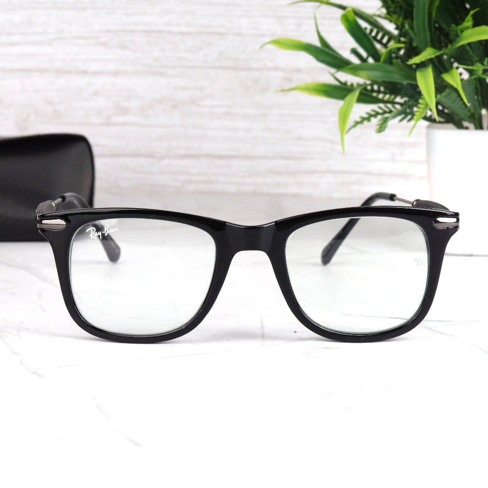 Classic Square 2148 Grey-Clear Square Sunglass with grey frame and clear lenses featuring UV 400 protection from JUO INDIA.
