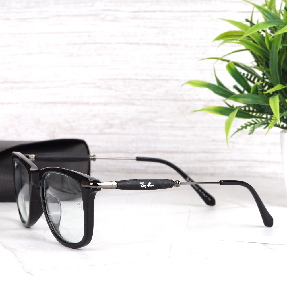 Classic Square 2148 Grey-Clear Square Sunglass with grey frame and clear lenses featuring UV 400 protection from JUO INDIA.
