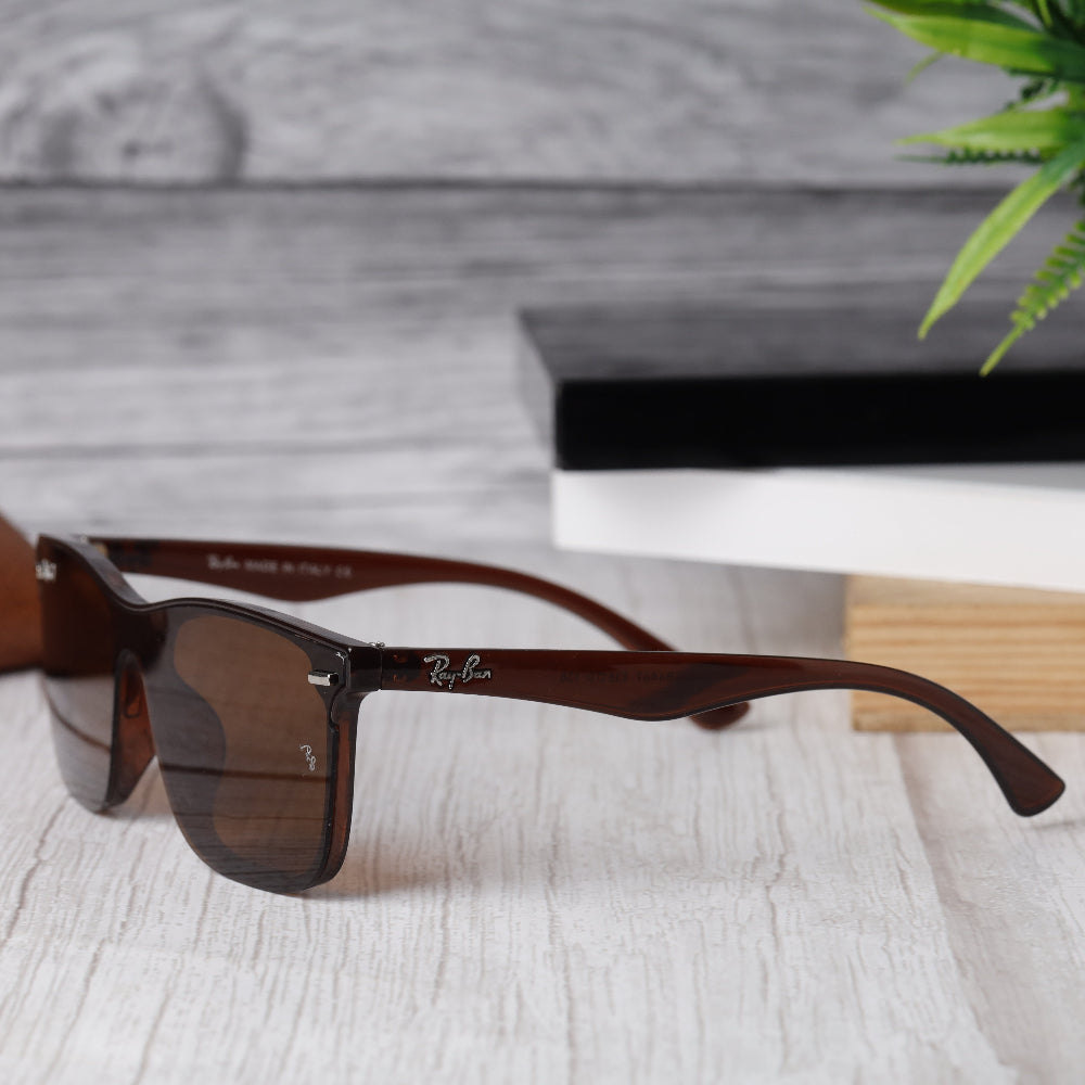 Classic Square 4487 Brown-Brown Polarised Sunglass with UV 400 protection and matte brown frame from JUO INDIA.
