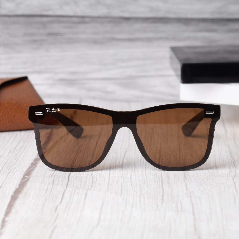 Classic Square 650 Brown-Brown Polarised Sunglass with brown frame and UV 400 polarised lenses from JUO INDIA.
