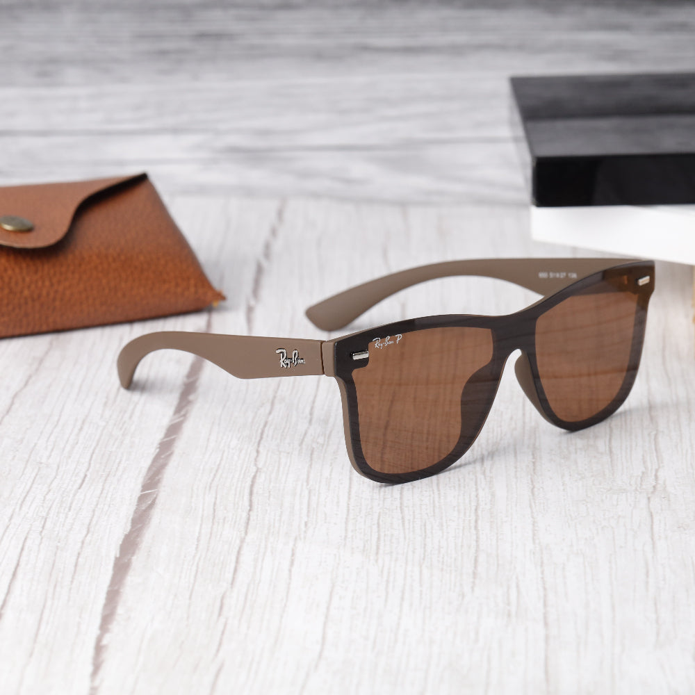 Classic Square 650 Brown-Brown Polarised Sunglass with brown frame and UV 400 polarised lenses from JUO INDIA.

