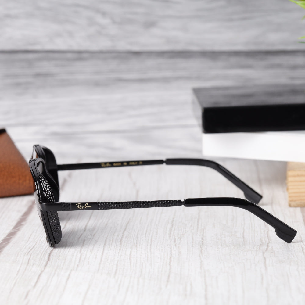 Classic Square 4413 Black-Black Sunglass with black frame and UV 400 protection from JUO INDIA.
