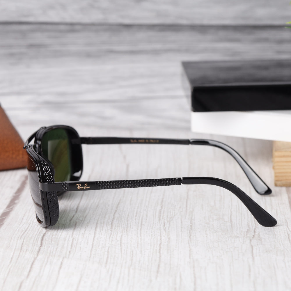 Classic Square 4413 Black-Green Sunglass with UV 400 protection and acetate frame from JUO INDIA.
