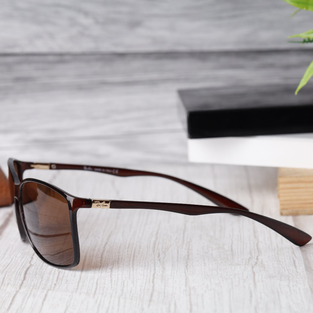 Classic Rectangle 4179 Brown-Brown Polarised Sunglass with UV 400 protection and shining brown frame from JUO INDIA.
