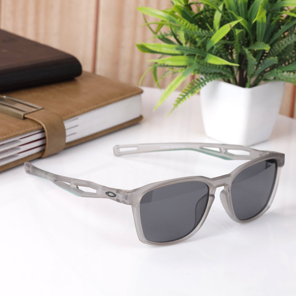 OX ZJ3364 grey frame sunglasses with black polarised UV 400 lenses – JUO INDIA
