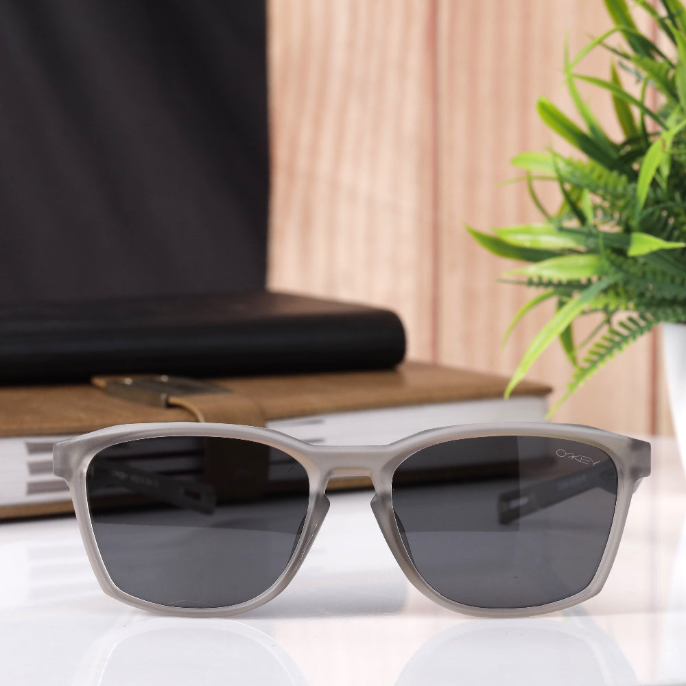 OX ZJ3364 grey frame sunglasses with black polarised UV 400 lenses – JUO INDIA
