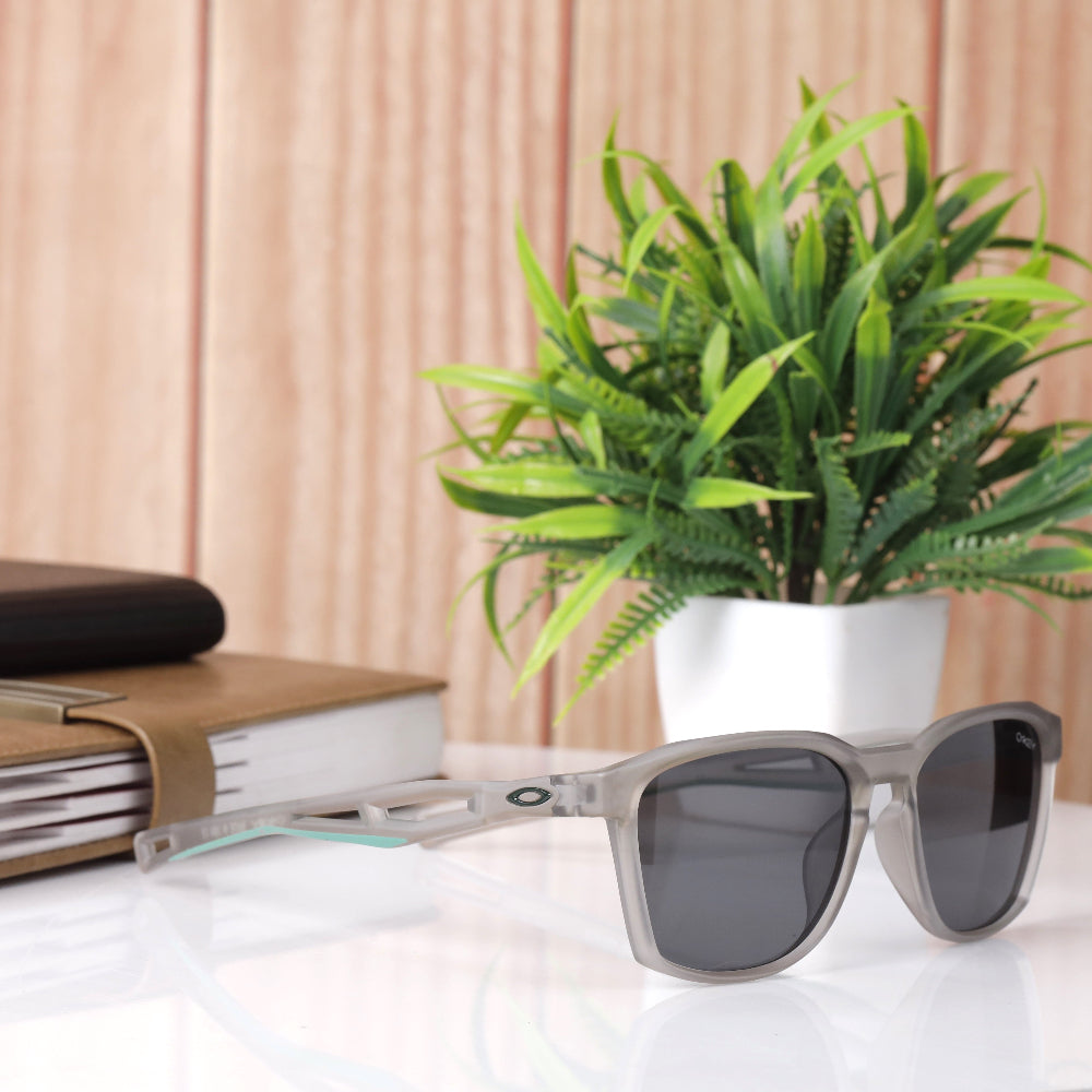 OX ZJ3364 grey frame sunglasses with black polarised UV 400 lenses – JUO INDIA
