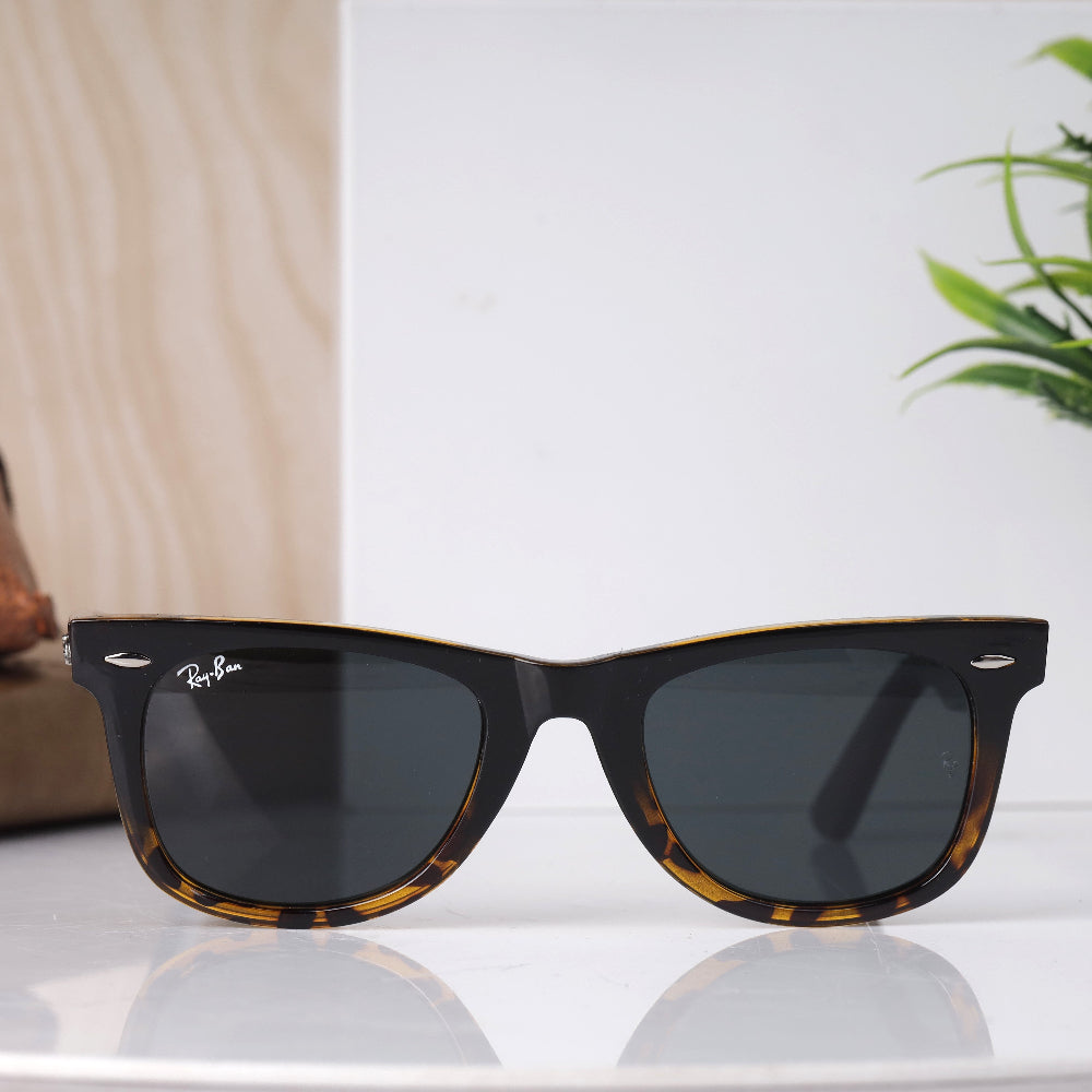 Classic Square 2140 Tortoise-Brown-Black Sunglass with UV 400 protection and tortoise frame from JUO INDIA.
