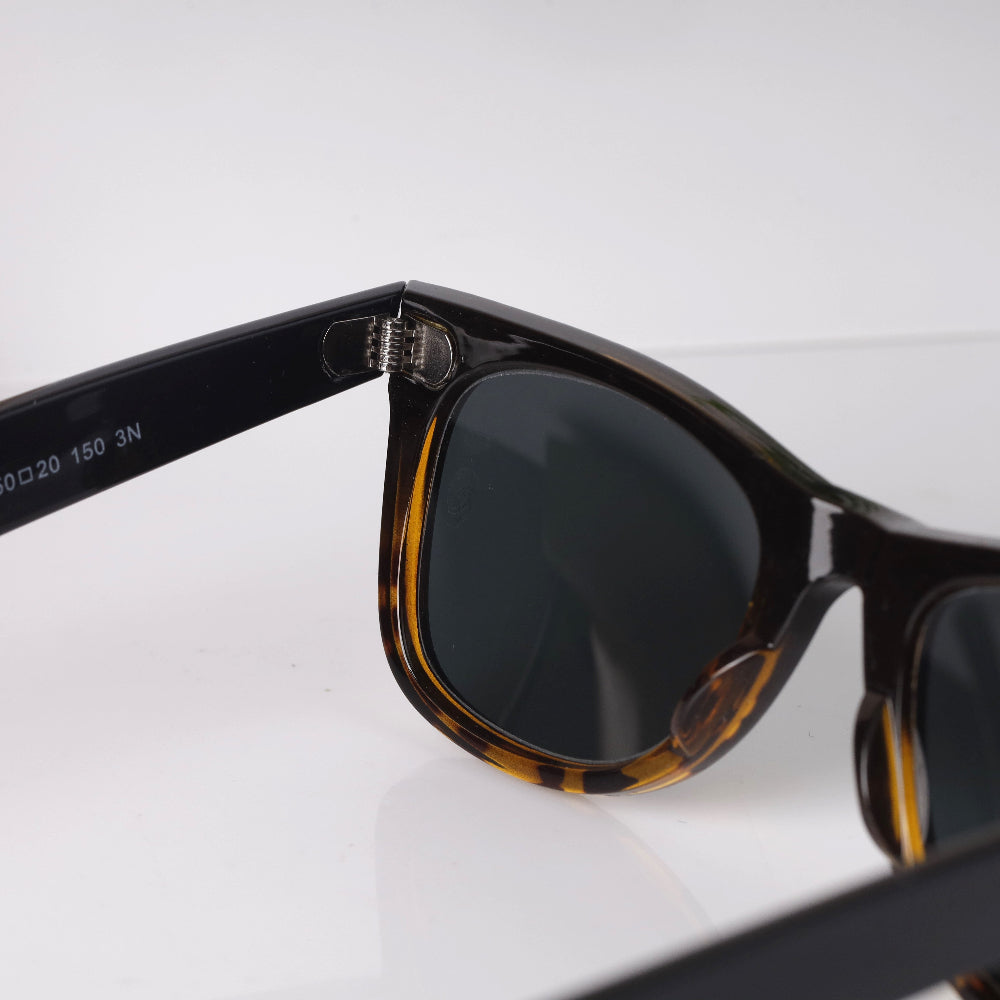 Classic Square 2140 Tortoise-Brown-Black Sunglass with UV 400 protection and tortoise frame from JUO INDIA.
