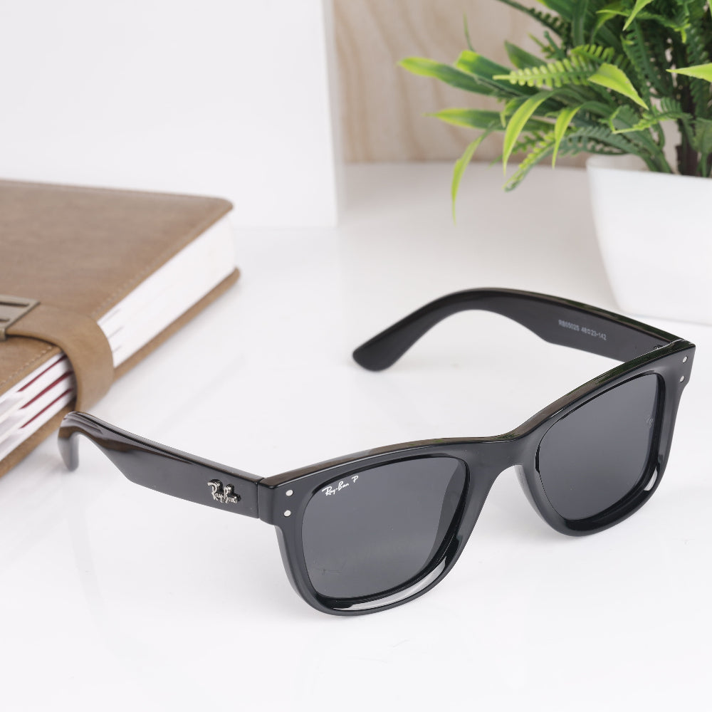 Reversal Classic Square sunglasses by JUO INDIA – black shining frame with polarised UV 400 lens