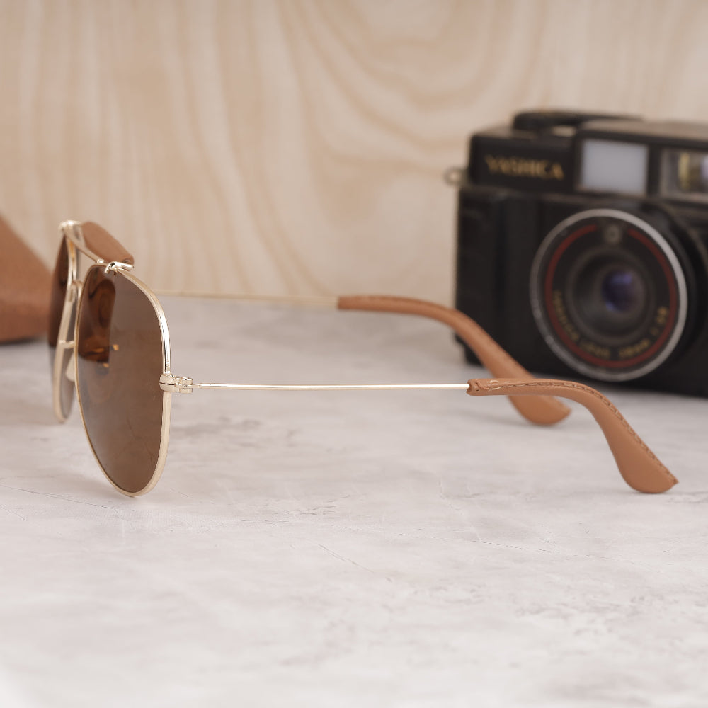 Classic Pilot 3026 Gold-Yellow Night Vision Sunglass with gold frame and yellow lenses from JUO INDIA
