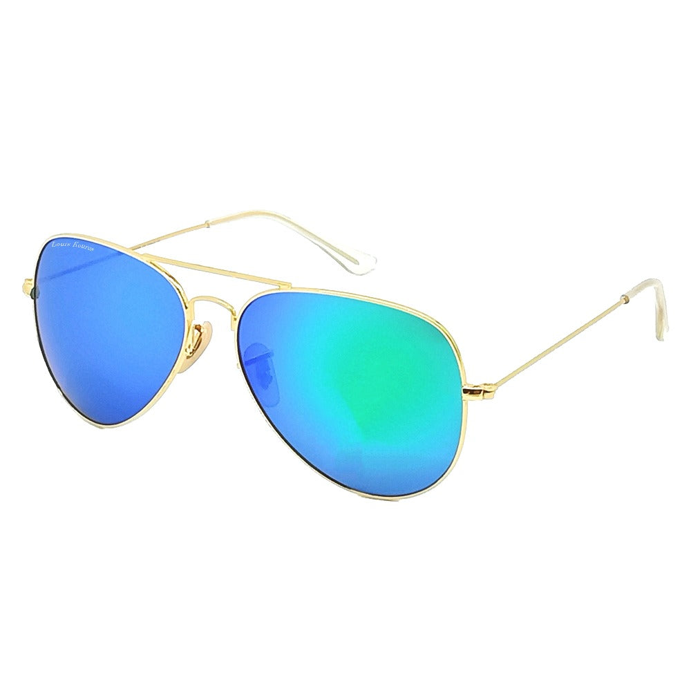 Armstoner Aviator Aqua Green-Gold Sunglasses