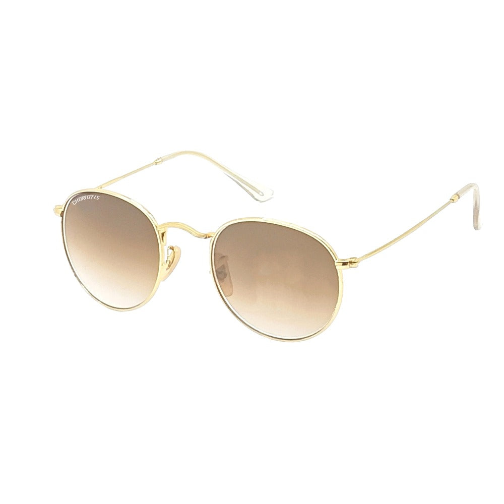 Velaryon Round Brown-Gold Sunglasses