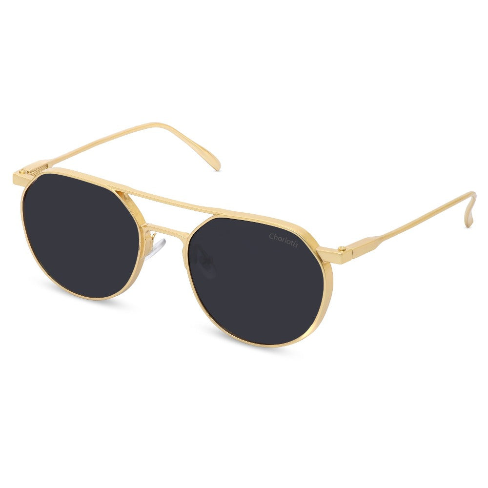 Magnite Round Black-Gold Sunglasses