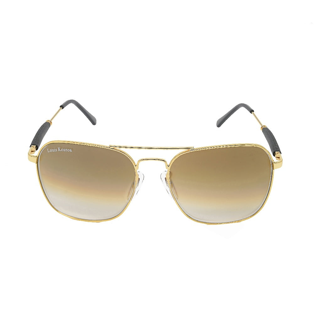 Tigor Square Brown-Gold Sunglasses